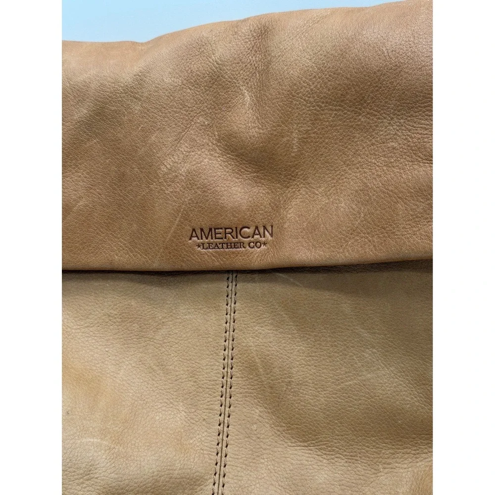 American Leather Co Honey Tan Genuine Leather Flap Backpack Handbag Bag 12x10x4